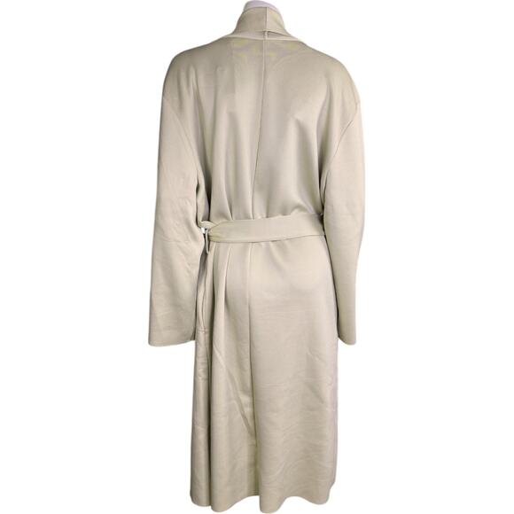 Girl with Curves Draped Scuba Jacket Beige Large NWT Long Sleeve Maxi Belted - Picture 10 of 12